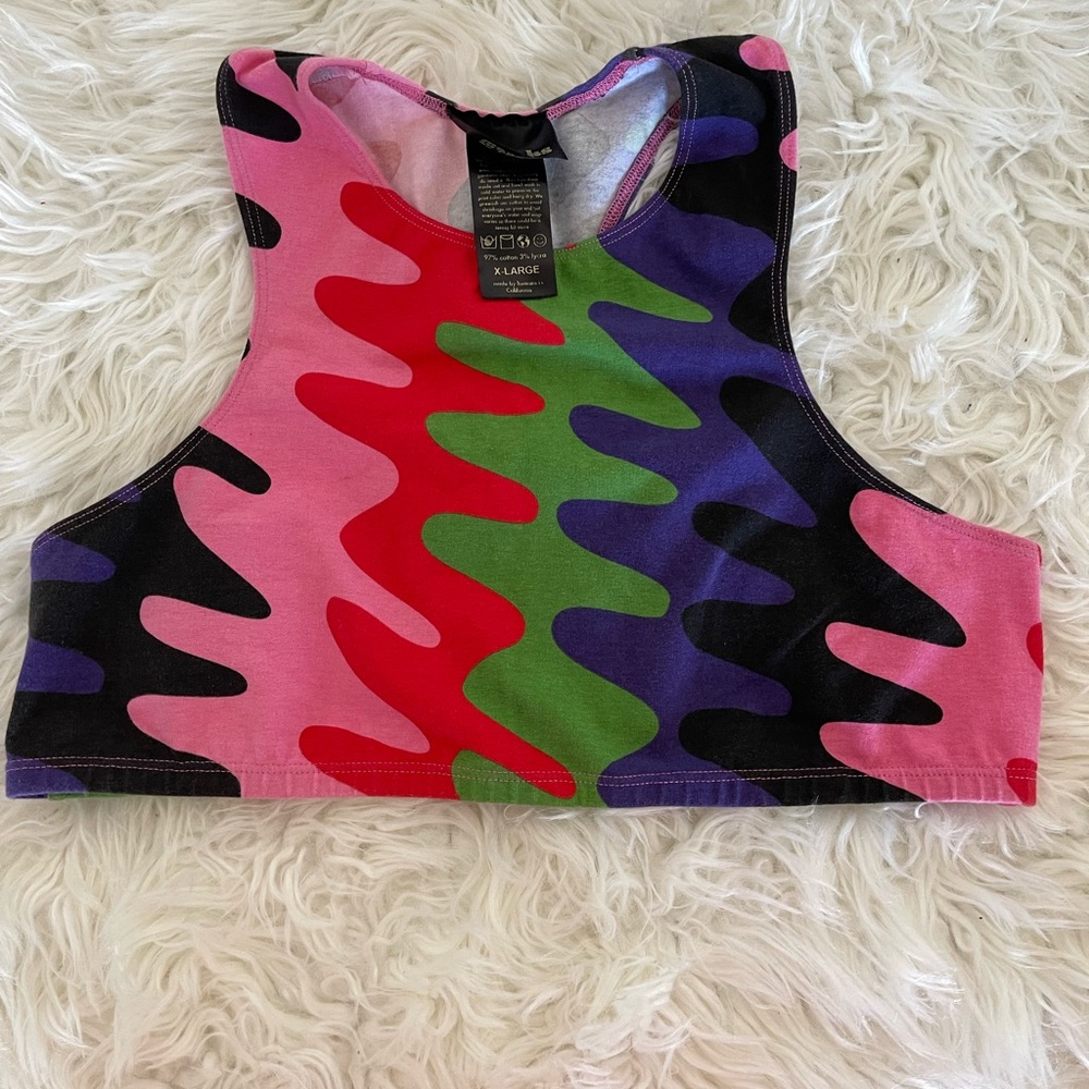 Nooworks Racerback Soft Bra in Squiggle Print XL